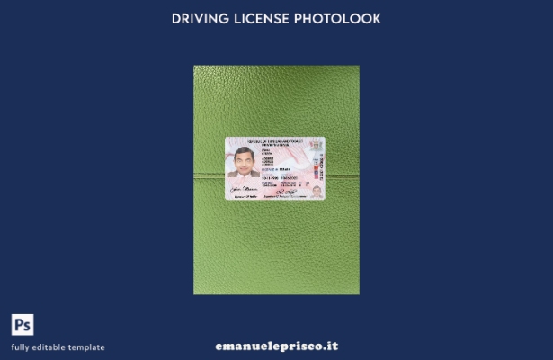 modello anteriore photolook per patente di guida Trinidad e Tobago in stile veri